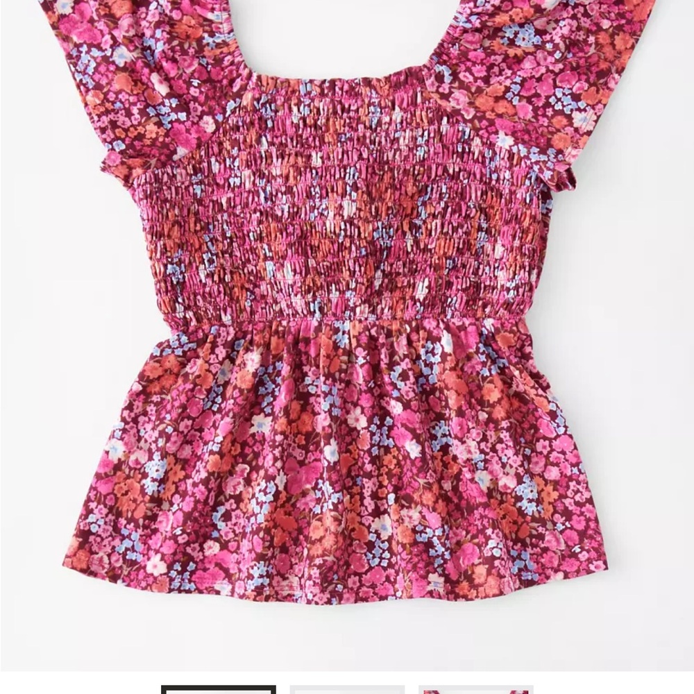 BKE Kids Floral Top - Pink and Purple